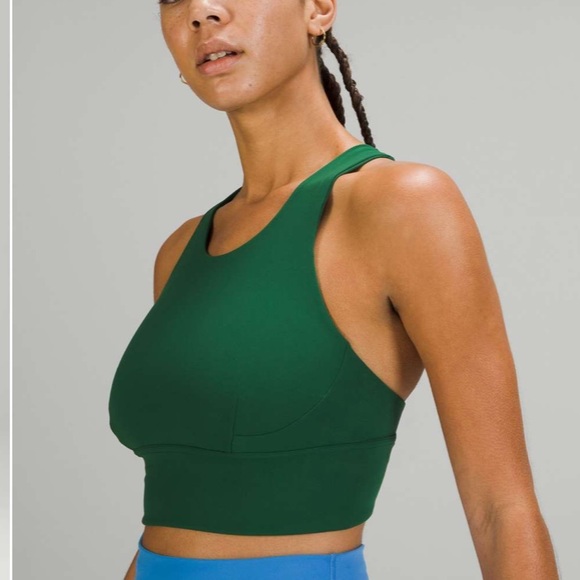 lululemon athletica Other - Lululemon Wunder Train Longline Bra Medium Support C/D Cup Everglade Green 10